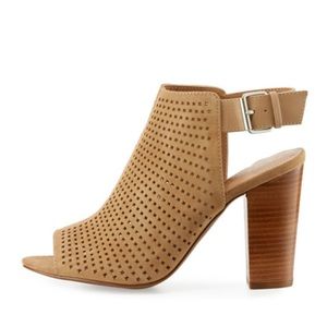 Elie Tahari Margaret Suede Peep-Toe Bootie, 8.5